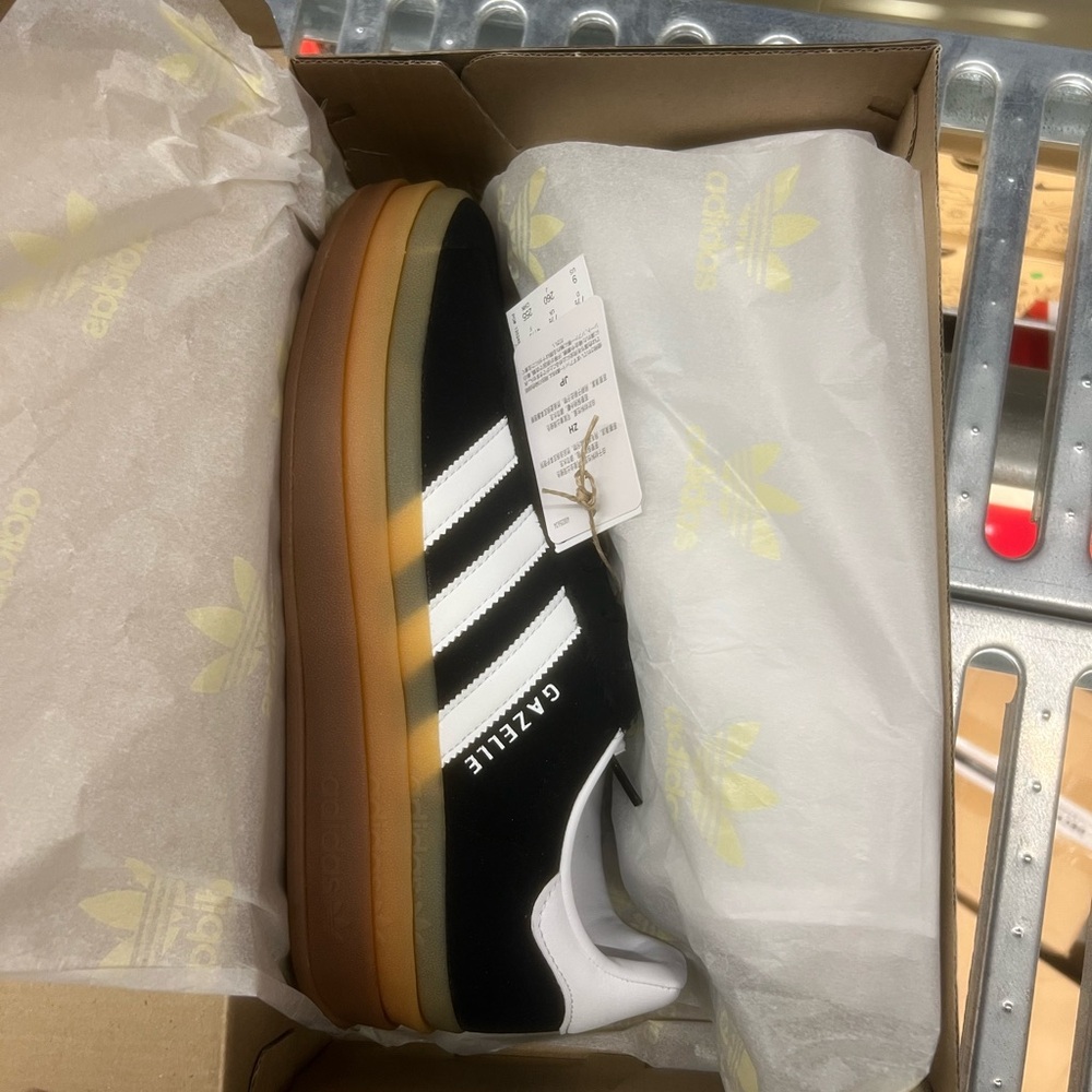 Women Adidas Gazelle Black and White Sneakers